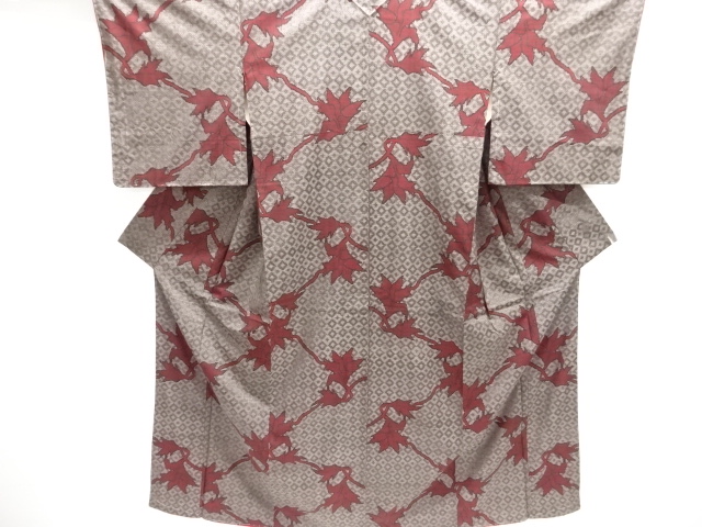 JAPANESE KIMONO / ANTIQUE KIMONO / TAISHO ROMAN STYLE / SILK / DORO OSHIMA TSUMUGI / WOVEN FLOWERS